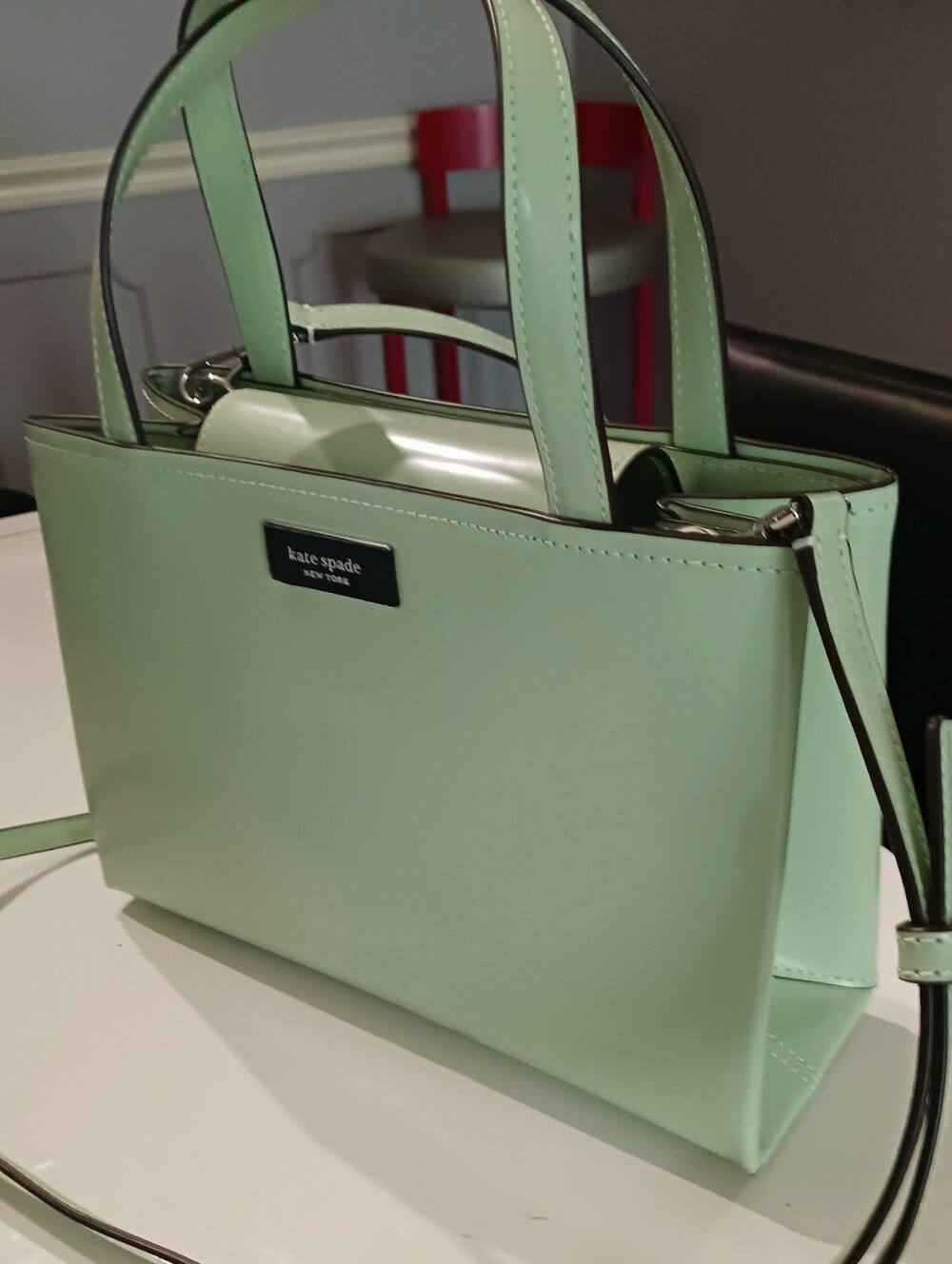 Kate Spade Sam Icon Satchel Crossbody Light Retro Green
